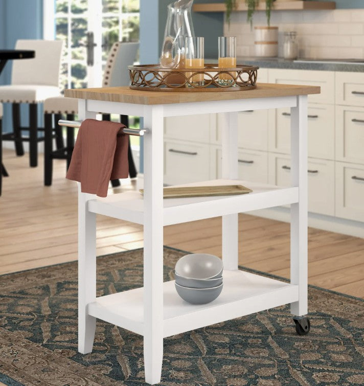 Brand New in Box Raabe Solid Wood Kitchen Cart By Andover Mills (#278)