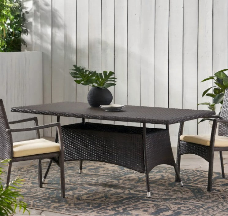 Brand New in Box Wicker Rectangle Dining Table, Brown (#287)