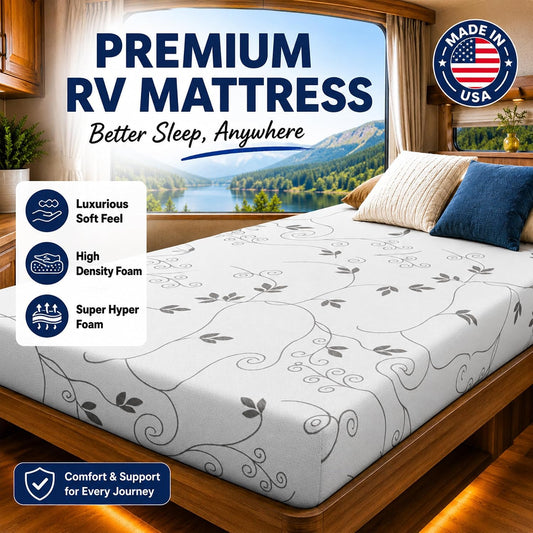 Brand New in Box 8-Inch Gel Memory Foam RV Mattress Replacement, Medium Firm (#249)