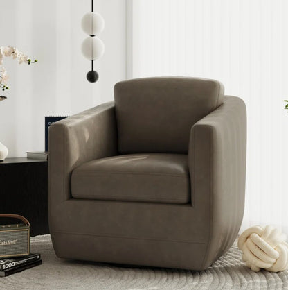 Brand New in Box Modern Soft 29" Wide Leather Upholstered 360° Swivel Accent Chair (#177)