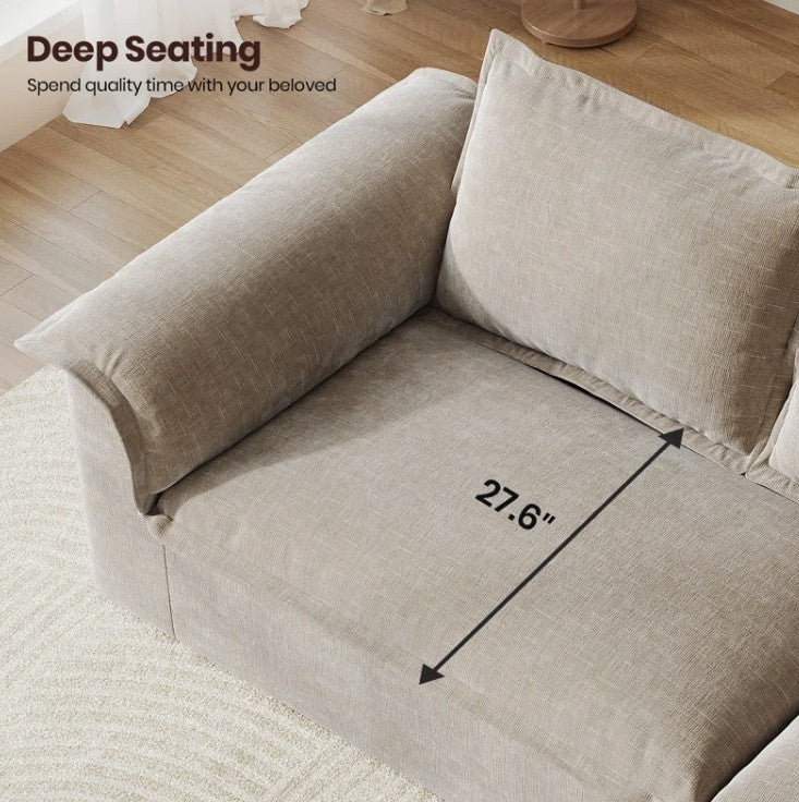 Brand New in Box Oversized Sofa with Extra Deep Seat, Corduroy Upholstered Floor Couch (#204)