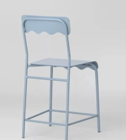 Brand New in Box Set of 2, 24" Wavy Metal Counter Height Barstool, Blue (Four Sets Available) (#266)