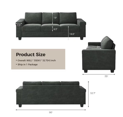 Brand New in Box 3 Seater Sofa Couch with Deep Seat, Gray (#288)