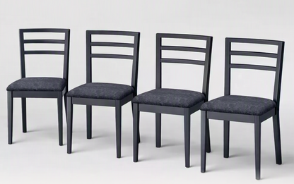 Brand New in Box Ladder Back Dining Chair W/ Padded Seat, Black (Five Sets of Two Available) (#270)