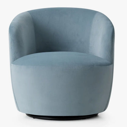 Brand New in Box 27" Wide Upholstered Velvet Small Swivel Barrel Accent Chair, Blue (#193)