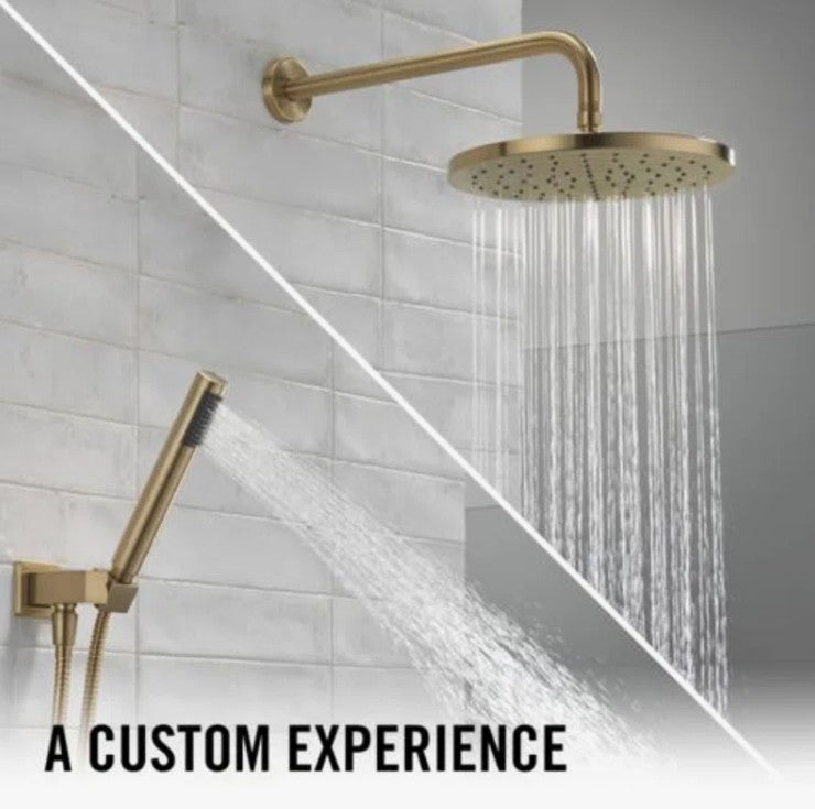 Brand new in box Modern Rain Shower System with Handheld Spray, Champagne Bronze (#197)