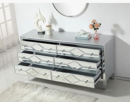 Brand New in Box Bashaw 64'' W 6 - Drawer Dresser, Silver By Willa Arlo Interiors (#174)