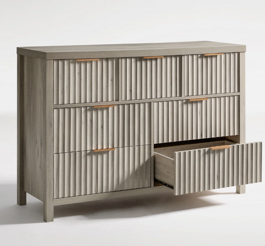 Brand new in box Arrilla 46.5" W Fluted Manufactured Wood 7-Drawer Dresser (#198)