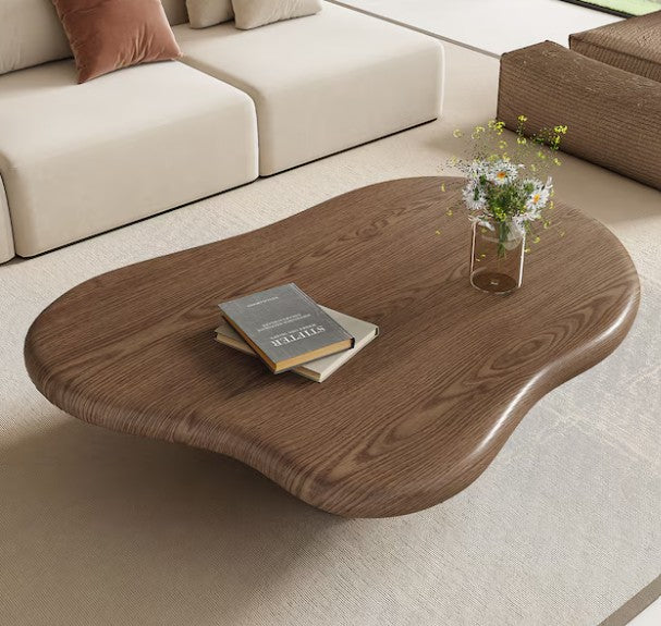 Brand New in Box Oizaye Modern Oval Wood Coffee Table, Brown (#183)