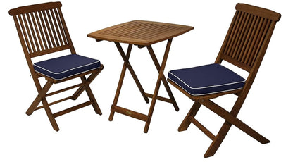 Brand New in Box Wood 3-Piece Square Foldable Bistro Outdoor Furniture Patio Set (#217)