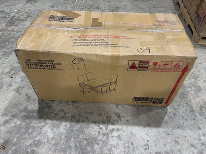 Brand New in Box Set of Four Mid-Century Solid Wood Dining Chairs (#159)