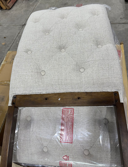Brand new in box Set of Four Farmhouse Dining Chairs and Bench, Upholstered, Brown/Beige (#162)