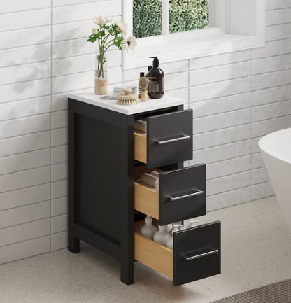 Brand New in Box Espresso Bathroom Vanity with White Engineered Marble Top (#231)