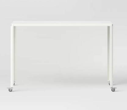 Brand New in Box 45" Rolling Metal Computer Desk Chalk White (#255)