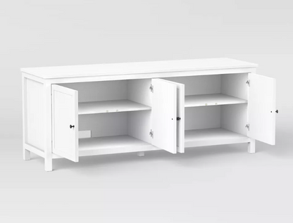 Brand New in Box Traditional Storage TV Stand with Doors and Shelves, White (#272)