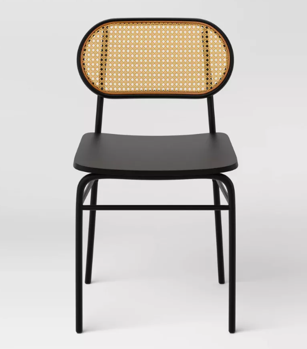 Brand New in Box Set of Six Wicker Back Metal Dining Chair Black (#271)