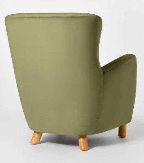 Brand New in Box Kessler Wingback Accent Chair Velvet, Olive (Four Available) (#251)