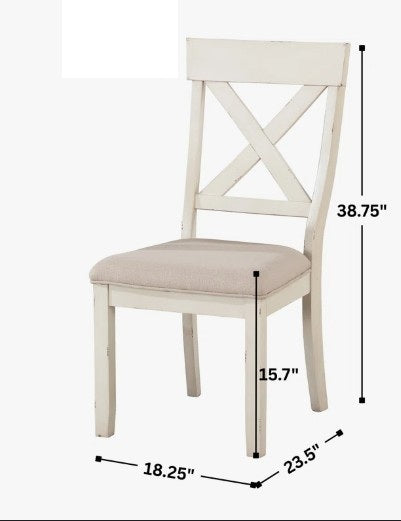 Brand New in Box Cierra Dining Chairs Antique White, Set of Four (#156)