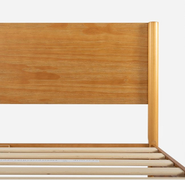 Brand New in Box Mid Century Wood Platform Bed Frame, Full, Natural (#292)