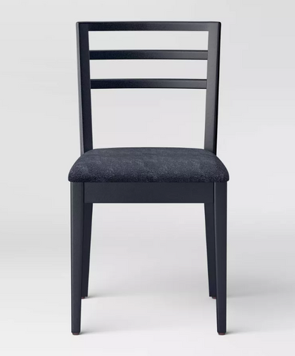 Brand New in Box Ladder Back Dining Chair W/ Padded Seat, Black (Five Sets of Two Available) (#270)