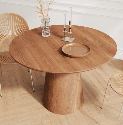 Brand New in Box 43 inch Natural Wood Grain Circular Dining Table, modern minimalist (#102)