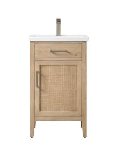 Brand New in Box 20 in. Single Sink Freestanding Rattan Bathroom Vanity with Top (#277)