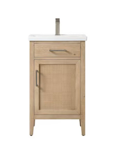 Brand New in Box 20 in. Single Sink Freestanding Rattan Bathroom Vanity with Top (#277)