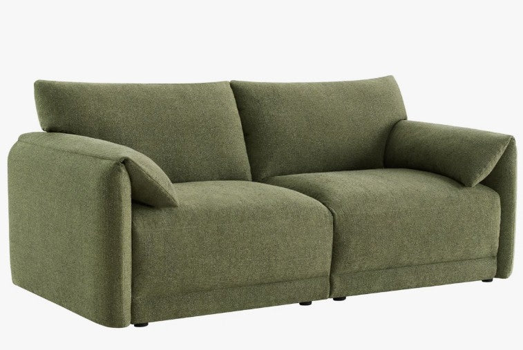Brand New in Box Deandre 80.3'' Boucle 2-Piece Modular Sofa, Green (#283)