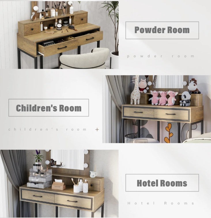 Abdulaleem Vanity Table with Lighted Mirror By 17 Stories