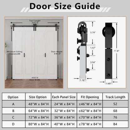 Brand New in Box Double 84 x 64 Interior Bi-Fold Barn Doors, Closet Doors (#105)
