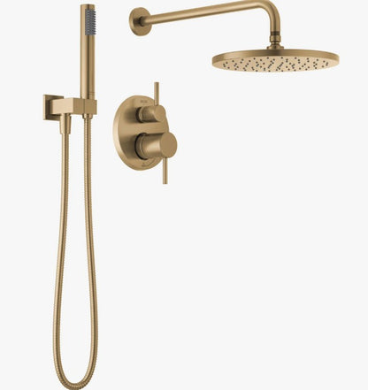Brand new in box Modern Rain Shower System with Handheld Spray, Champagne Bronze (#197)