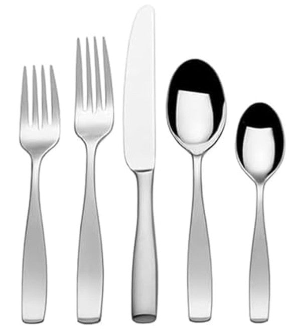 Brand New in Box Mikasa Satin Loft 65-Piece Flatware Set for 12, 18/10 Stainless Steel (#190)