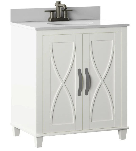 Brand New in Box 30" Single Bathroom Vanity with Adjustable Shelf, White (#206)