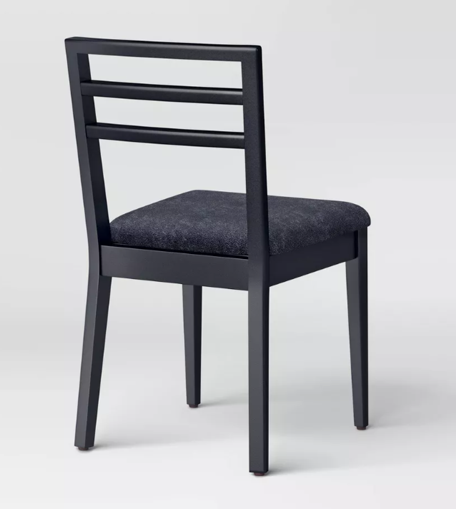 Brand New in Box Ladder Back Dining Chair W/ Padded Seat, Black (Five Sets of Two Available) (#270)