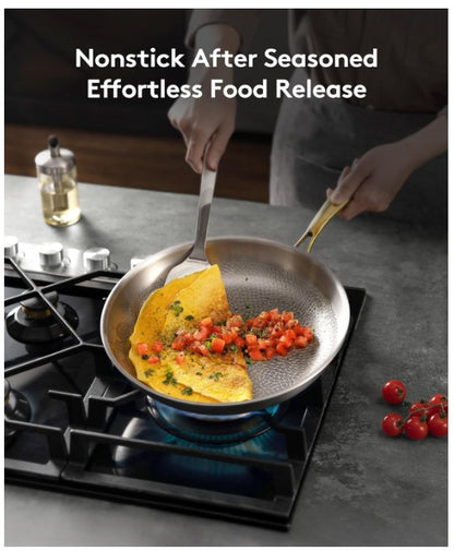 Brand New in Box Titanium Pans for Cooking | 8/10/12 Inch Pure Titanium Skillet Set with Lids (#192)