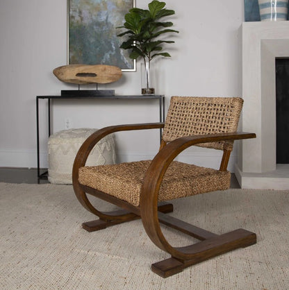 Brand New Set of Two Elara 30" W Woven Teak Wood Armchairs