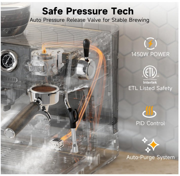 Brand New in Box Professional 20 Bar Espresso Maker, Cappuccino & Latte Machine, Milk Frother #167