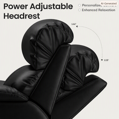 Brand New in Box Power Recliner Chair with Power Headrest & Lumbar Support, Black (#241)