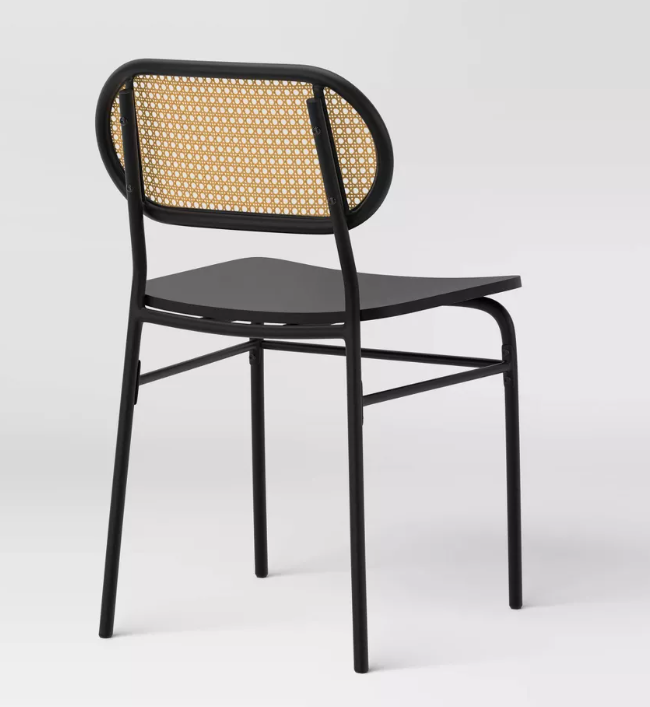 Brand New in Box Set of Six Wicker Back Metal Dining Chair Black (#271)