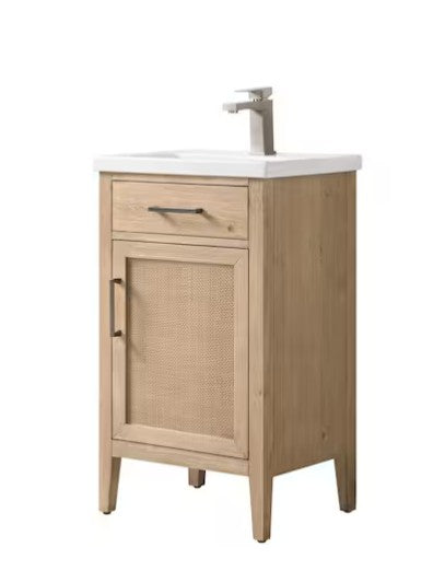 Brand New in Box 20 in. Single Sink Freestanding Rattan Bathroom Vanity with Top (#277)