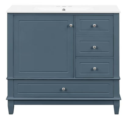 Brand New in Box Freestanding Blue Gray 36-in Single Sink Bathroom Vanity, (#225)