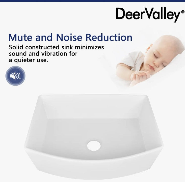 Brand New in Box DeerValley Fireclay 30” Single Basin Curved Farmhouse Kitchen Sink (#222)