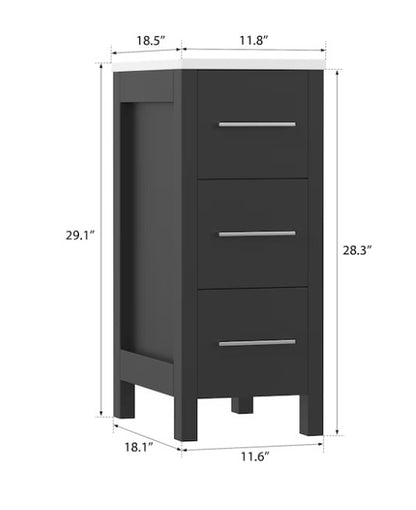 Brand New in Box Espresso Bathroom Vanity with White Engineered Marble Top (#231)