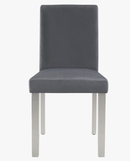 Brand New in Box Dining Chairs Set For 4, Gray Seat / Silver Legs (#303)