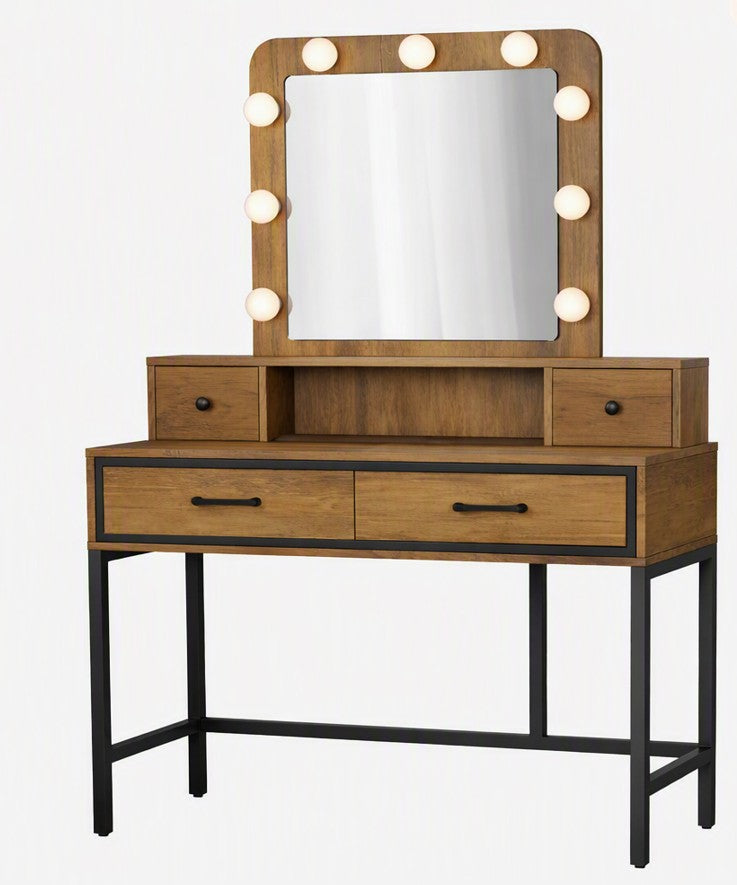 Abdulaleem Vanity Table with Lighted Mirror By 17 Stories