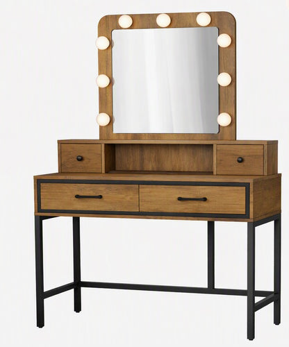 Abdulaleem Vanity Table with Lighted Mirror By 17 Stories
