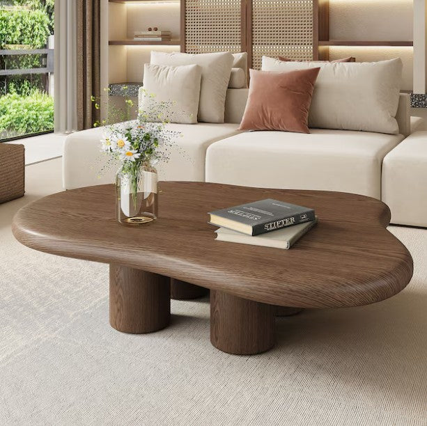 Brand New in Box Oizaye Modern Oval Wood Coffee Table, Brown (#183)
