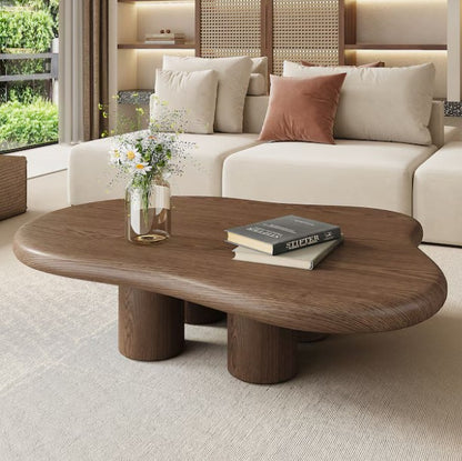Brand New in Box Oizaye Modern Oval Wood Coffee Table, Brown (#183)