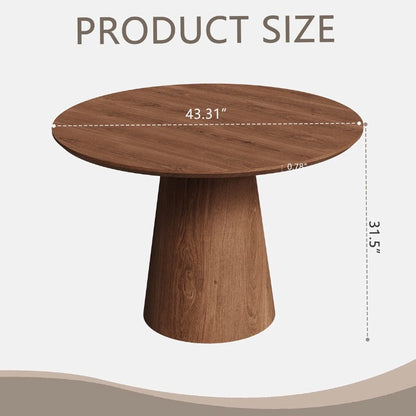 Brand New in Box 43 inch Natural Wood Grain Circular Dining Table, modern minimalist (#102)