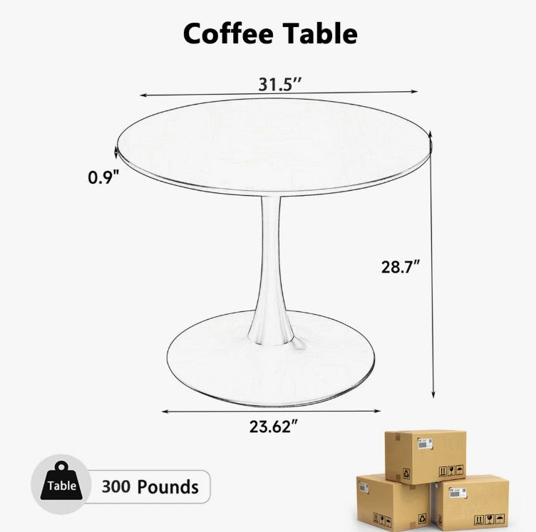 Brand New in Box Marble Dining Table Round Kitchen Pedestal Table, 31.5" (#295)